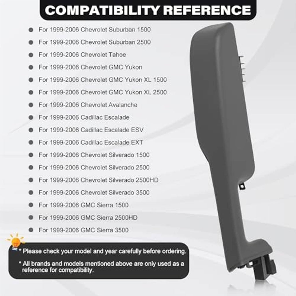 Light gray door armrest handle with mounting clips on the bottom edge