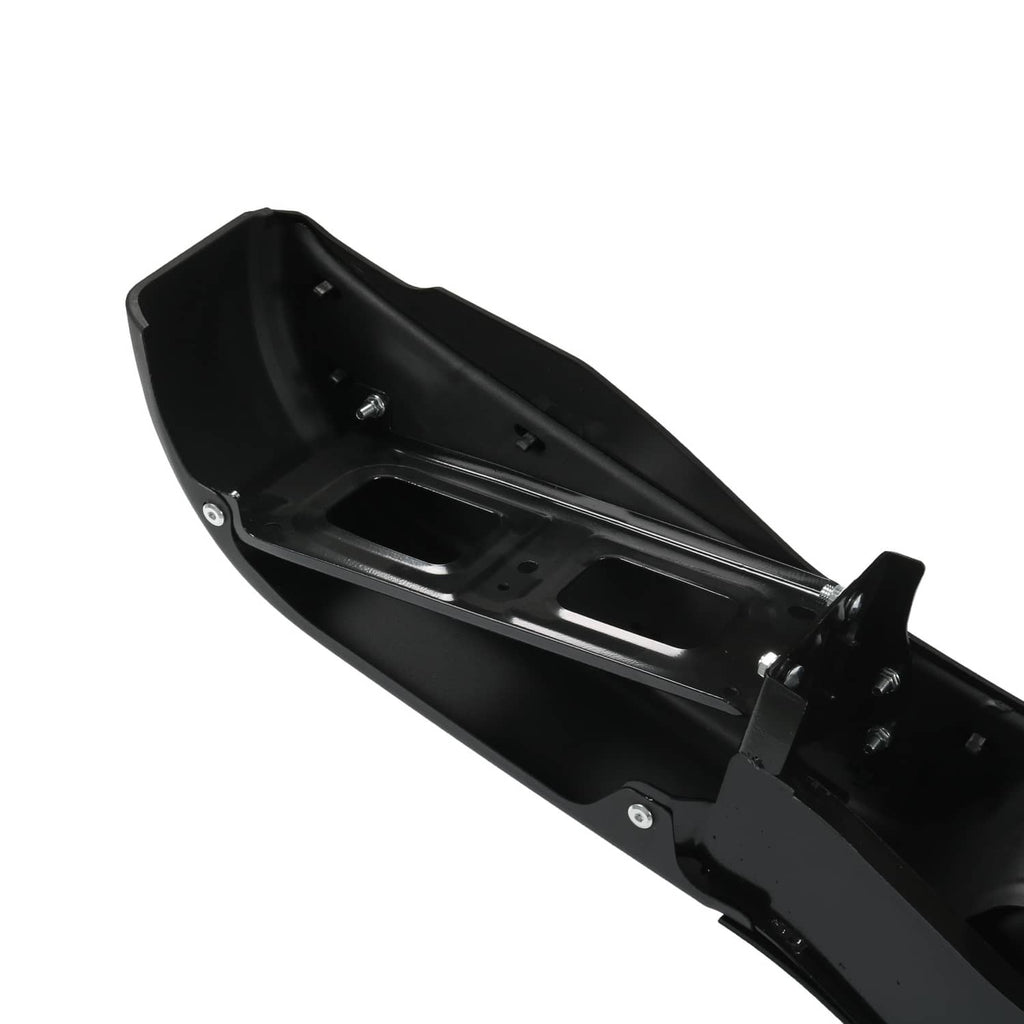 Black rear step bumper assembly interior tray with metal mounting hardware