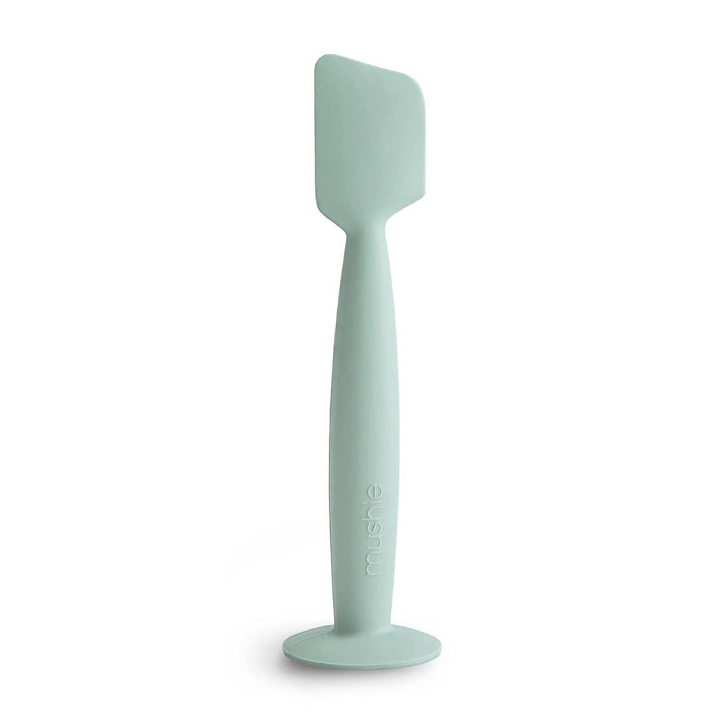 Mushie soft silicone diaper cream applicator, Cambridge blue with suction base