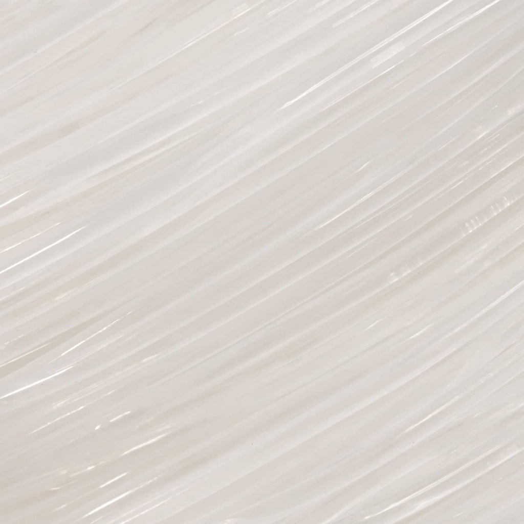 Close-up of clear elastic beading cord strands