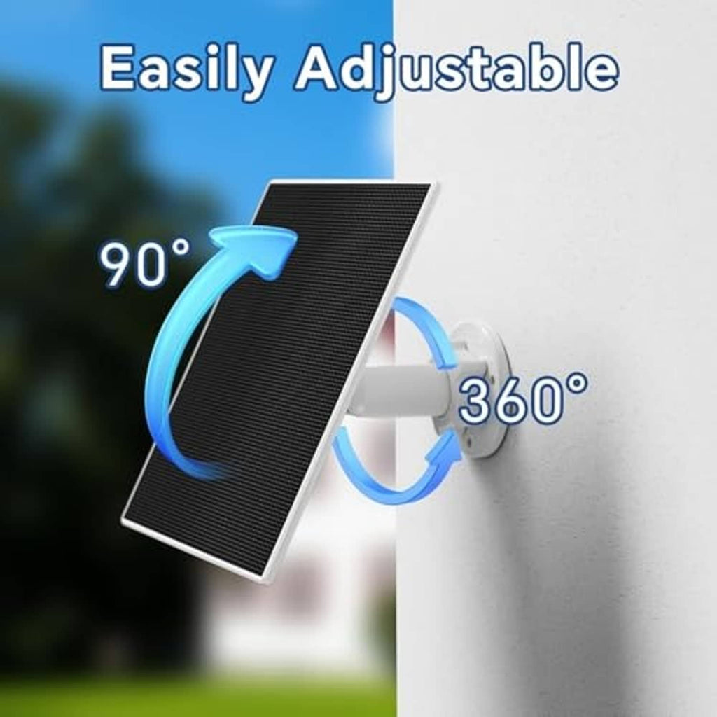 Adjustable black solar panel charger with 90° and 360° mounting angles