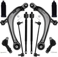 Front lower control arm, tie rod end, and suspension link kit with bushings and bolts