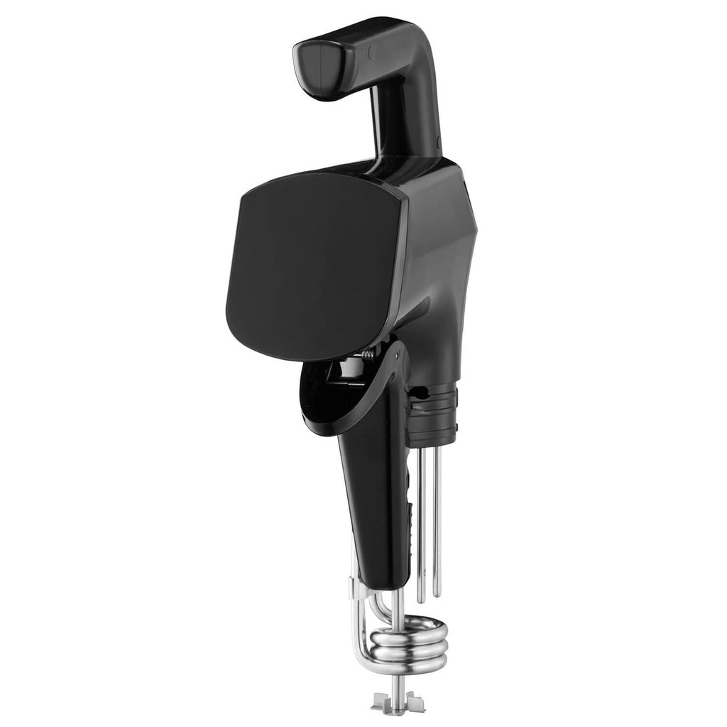 Sous vide precision cooker with clamp, black housing, and exposed stainless heating tube