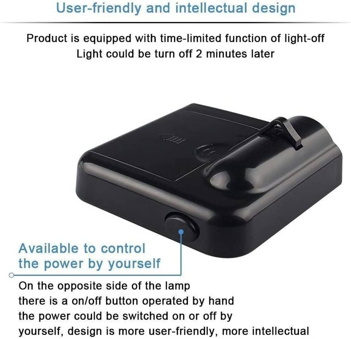 Car door light projector black housing with power button on/off switch