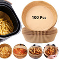 Round kraft paper air fryer liners, 100-count disposable nonstick cups