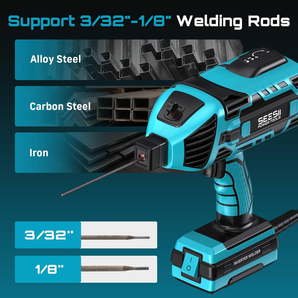Handheld SEESII welding machine for 3/32 in and 1/8 in welding rods