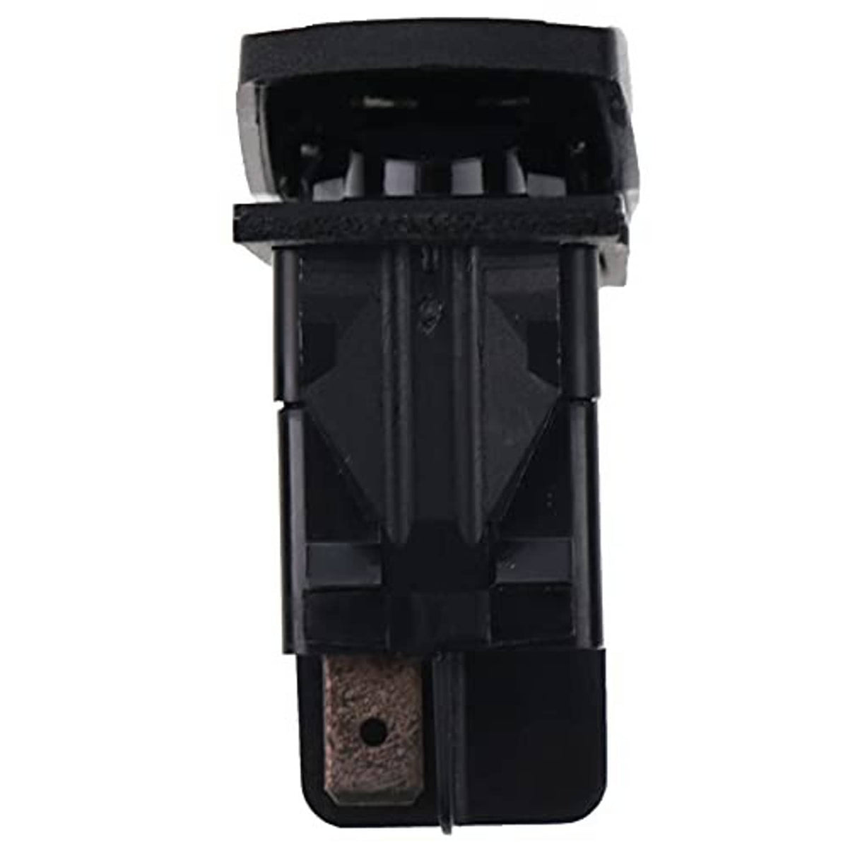 Black 48V forward/reverse rocker switch, underside view with prong openings and contacts.