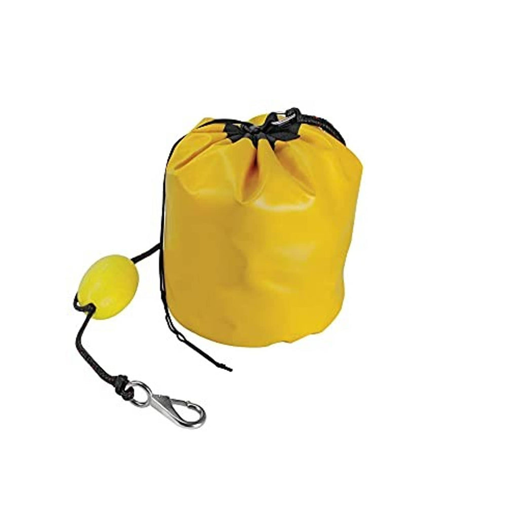 Yellow buoy sand anchor bag with rope and metal clips
