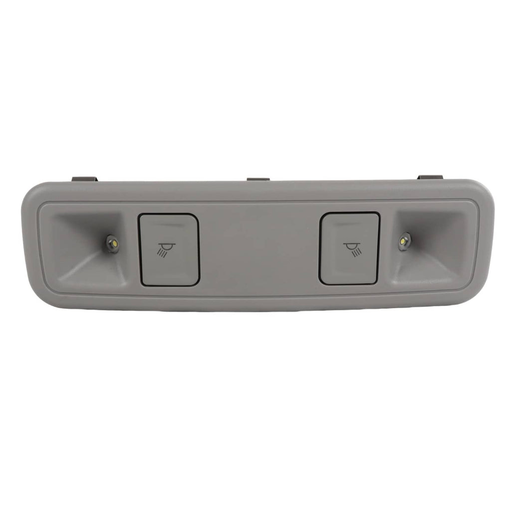 Gray rear dome light lamp cover with two switch icons and indicator screws