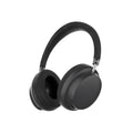 Black over-ear Bluetooth headphones, angled view with padded earcups