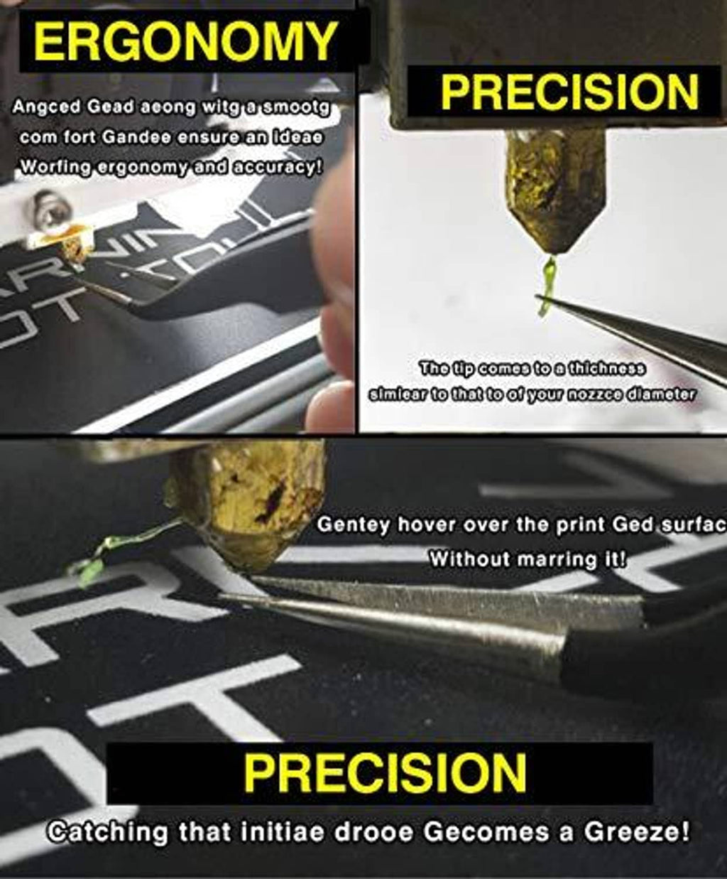 Nozzle cleaning tool tip applying around a printer nozzle for precise cleaning
