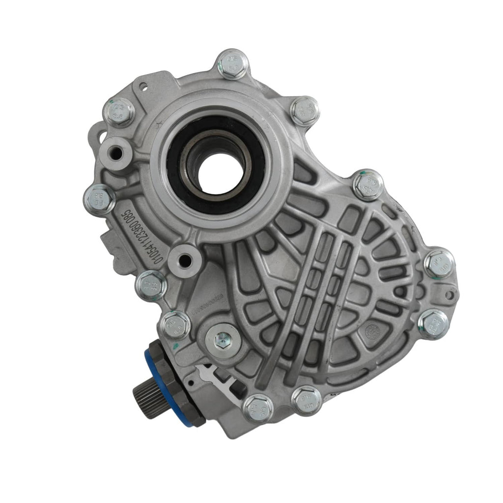 Transfer case end cover with circular bearing opening and blue seal base