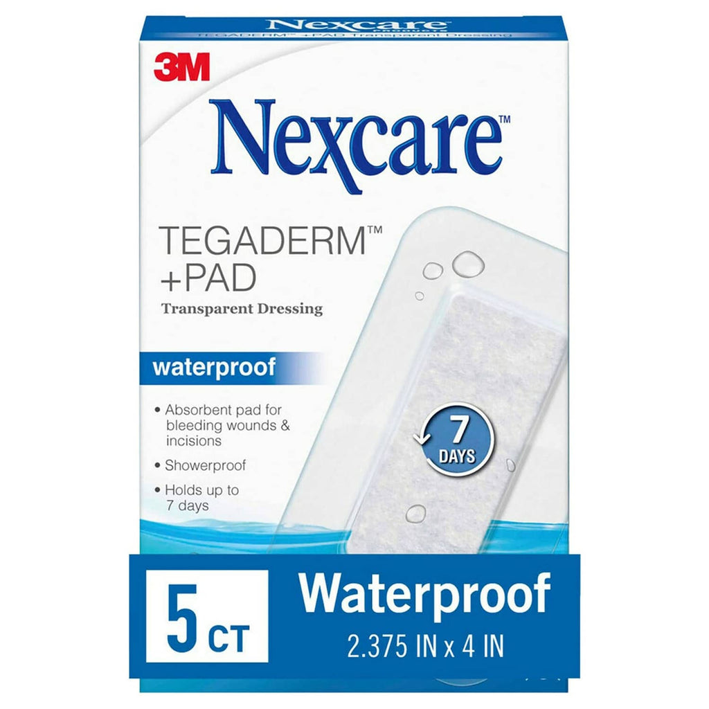 Nexcare Tegaderm+Pad transparent waterproof dressing pads, 5 ct box