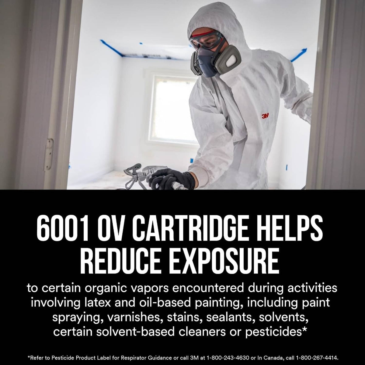 Organic vapor cartridge replacement used with a respirator on a protective worker
