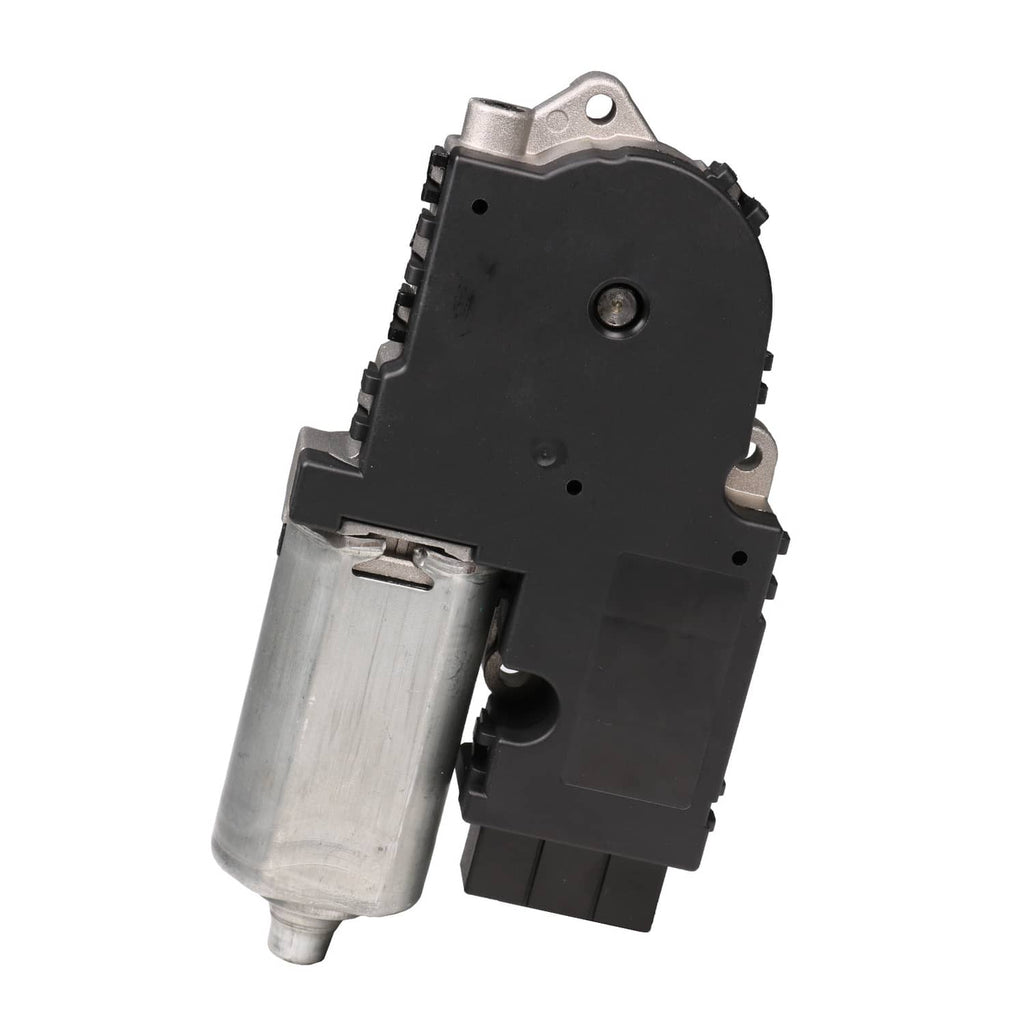 Sunroof moon roof motor with side view of black module and silver mounting posts
