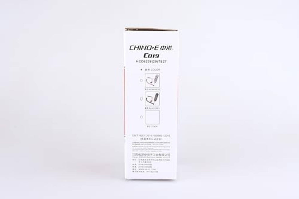 Telephone line network cable tester box with CHINO-E branding and instruction diagrams.