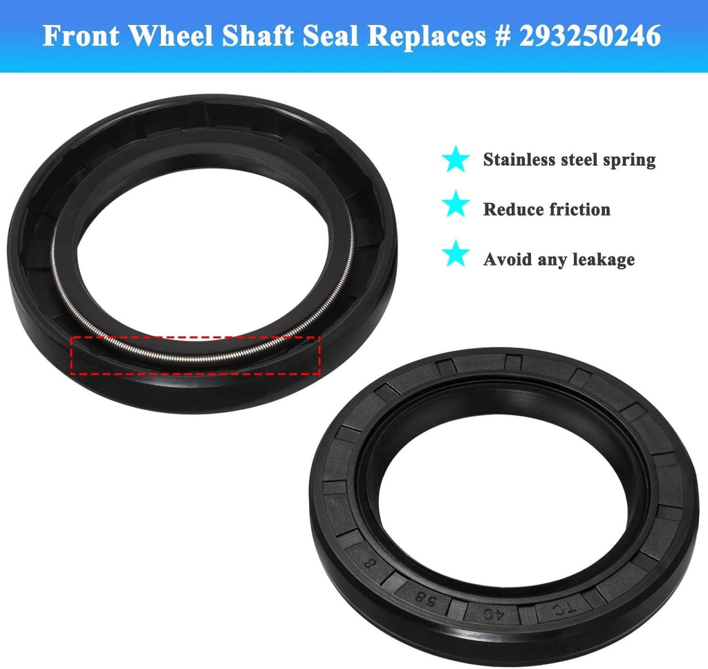 Front wheel shaft seal and bearing seal rings, black outer rubber with inner opening