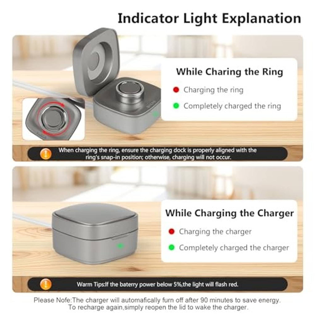 Gray wireless charging case with illuminated indicator light