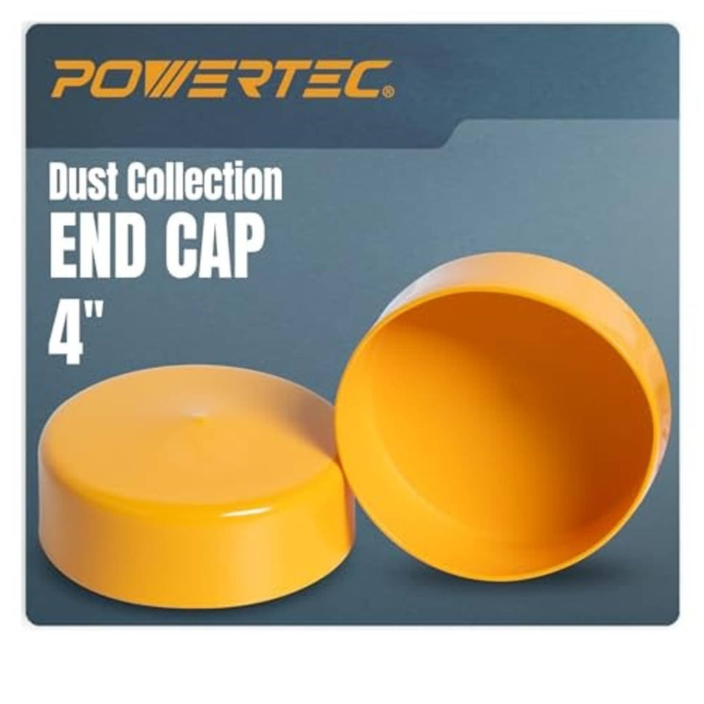 4-inch yellow dust collection end caps for 4-inch OD pipes, 2-pack