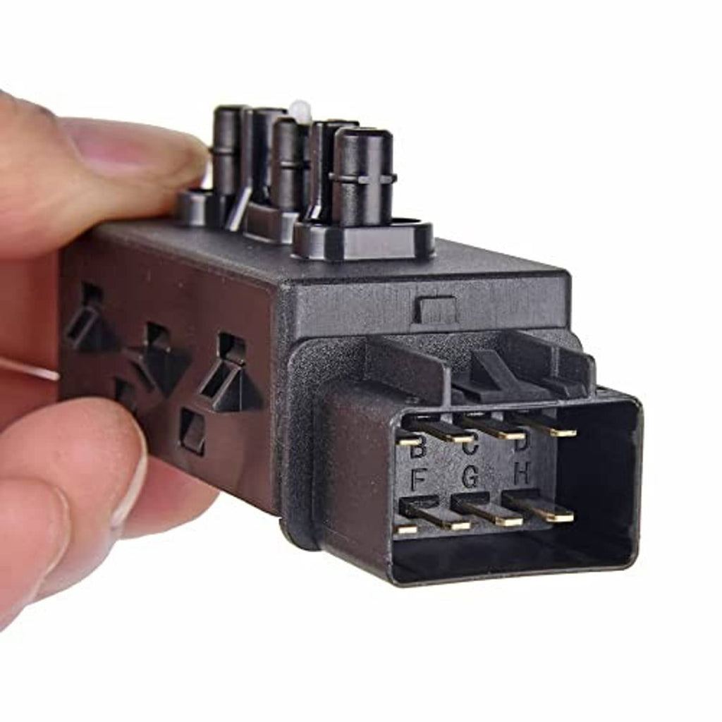 6-way power seat adjustment switch showing pin connector with labeled contacts