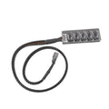 4-pin PWM PC fan hub splitter cable with black braided leads and controller board