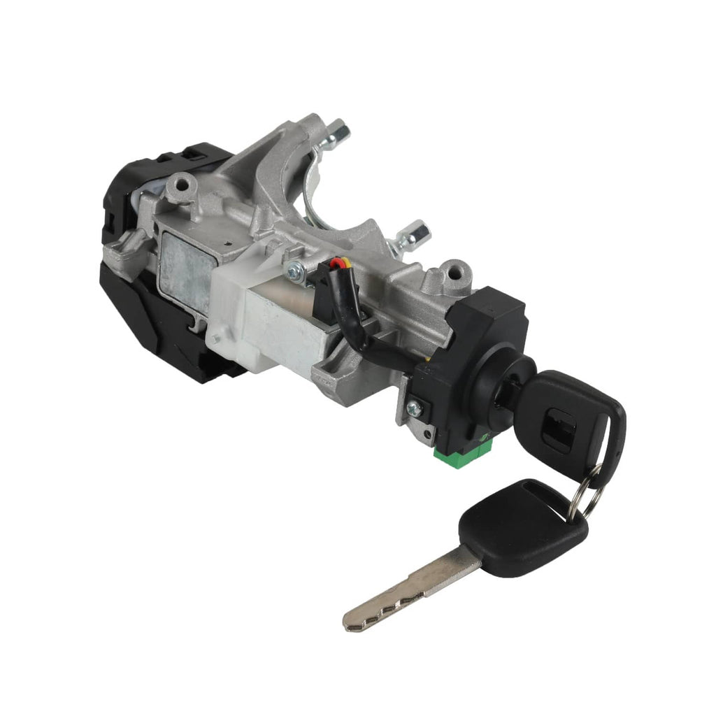 Ignition switch lock cylinder with two keys, black and silver housing