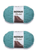 Super bulky chenille yarn balls, light teal, two-pack with product label