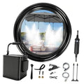Portable misting cooling system kit with black water bucket, coiled 10m hose, nozzles