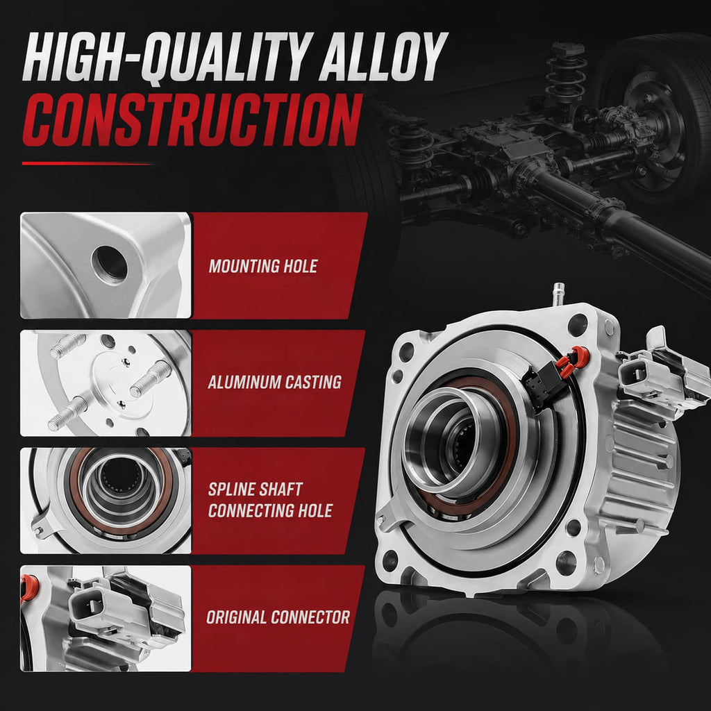 Rear differential viscous coupler with mounting holes and orange connector tab
