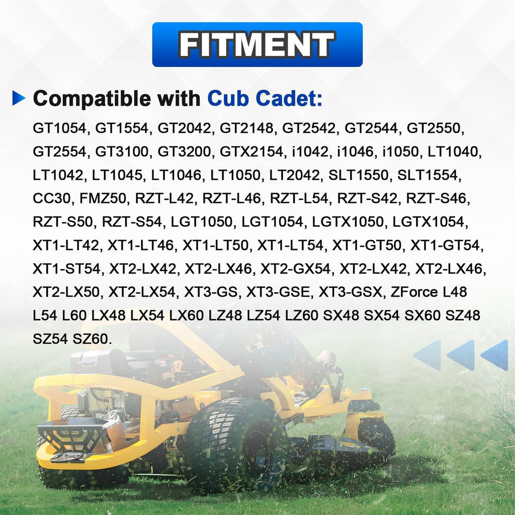 Ignition switch fitment compatibility list for Cub Cadet lawn tractor models