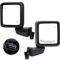 Set of two black rear blind spot mirrors with mounting arms and side wiring connectors