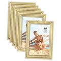 Gold ornate 4x6 picture frames, set of four, front view