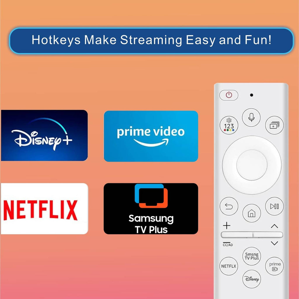 White TV remote control with channel and volume buttons for streaming apps