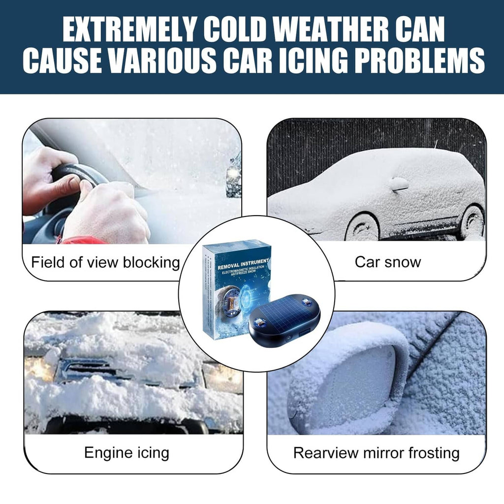 Car antifreeze electromagnetic snow removal device with circular detail inset