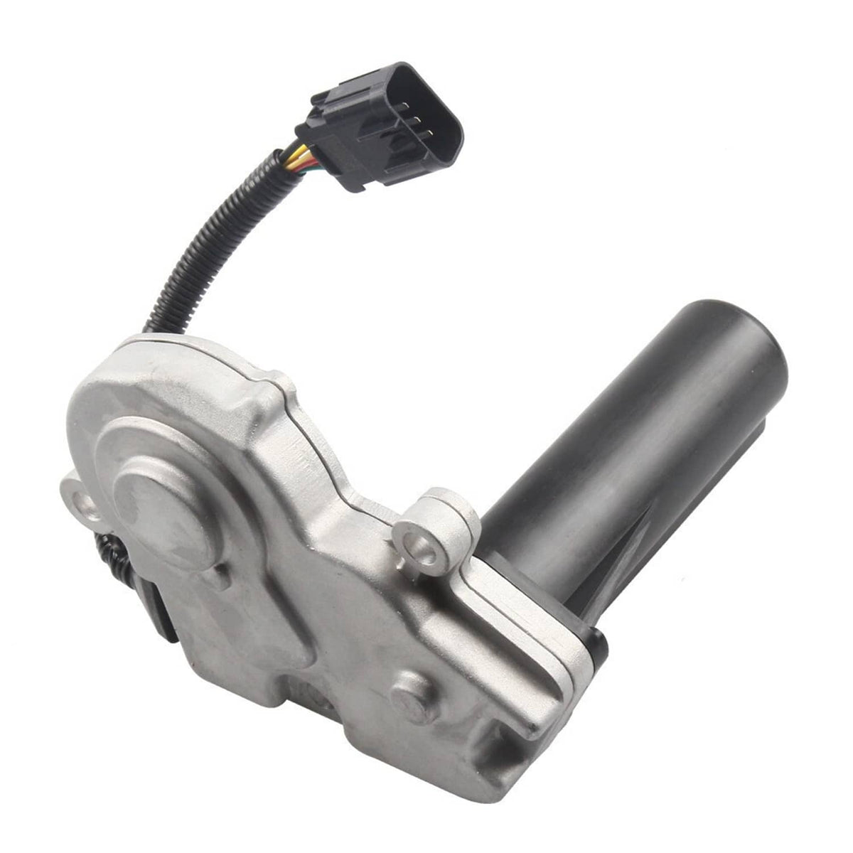 Transfer case encoder motor actuator with silver body and top wiring plug