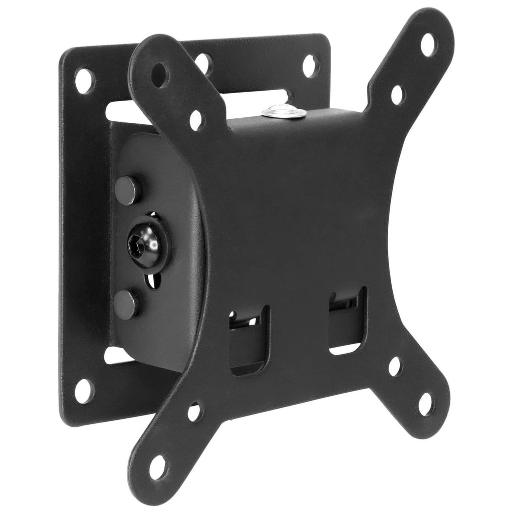 Mount-it! small TV wall mount bracket, black low-profile mounting plate with VESA holes