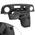 Carbon-fiber style dash panel with radio speaker cutout and storage pocket
