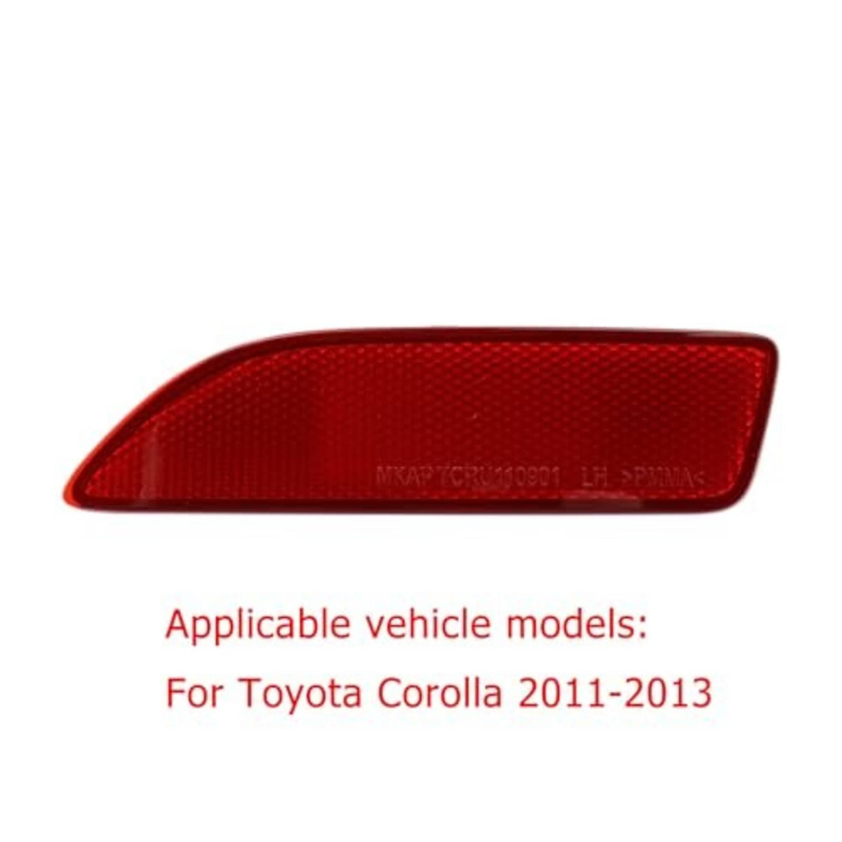 Red curved rear bumper reflector cover lens with fine textured pattern
