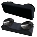 Rectangular black EZ Pass holder with two round suction pads and interlocking tabs