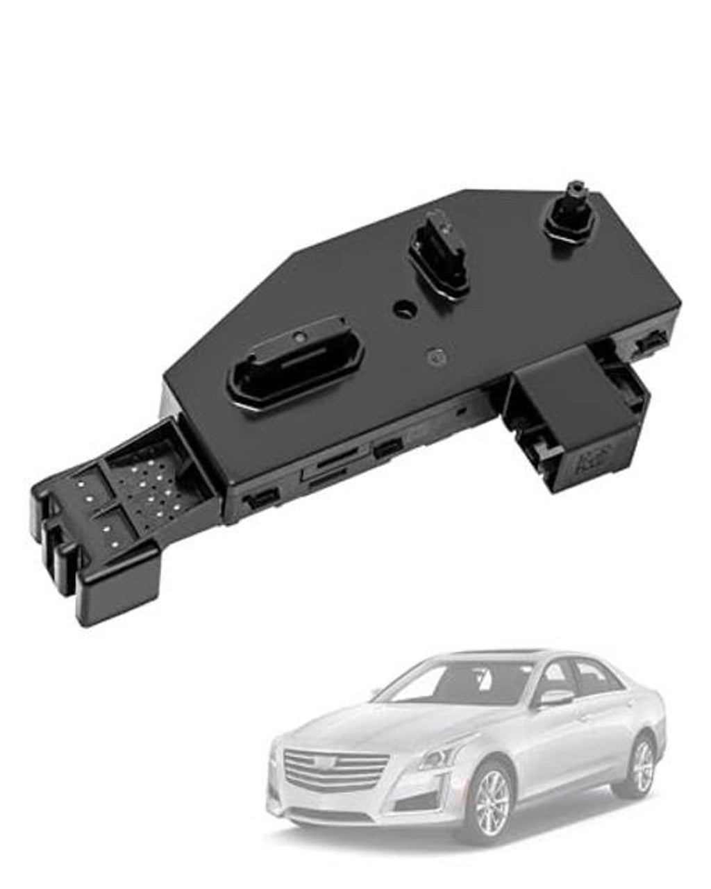 Driver-side power seat adjust switch, black control module with plug terminals