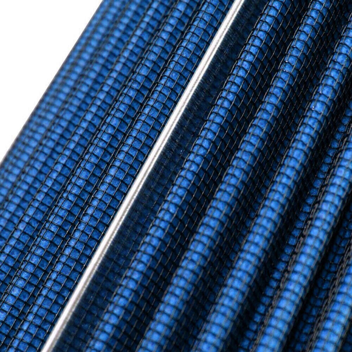 Blue pleated cone air filter element with metal support rings
