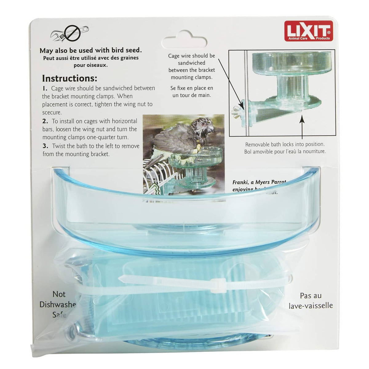 Lixit Quick Lock Bird Bath package insert with installation instructions