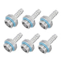 Barbed hose pipe fitting adapters with blue sealing ring, 6-pack set