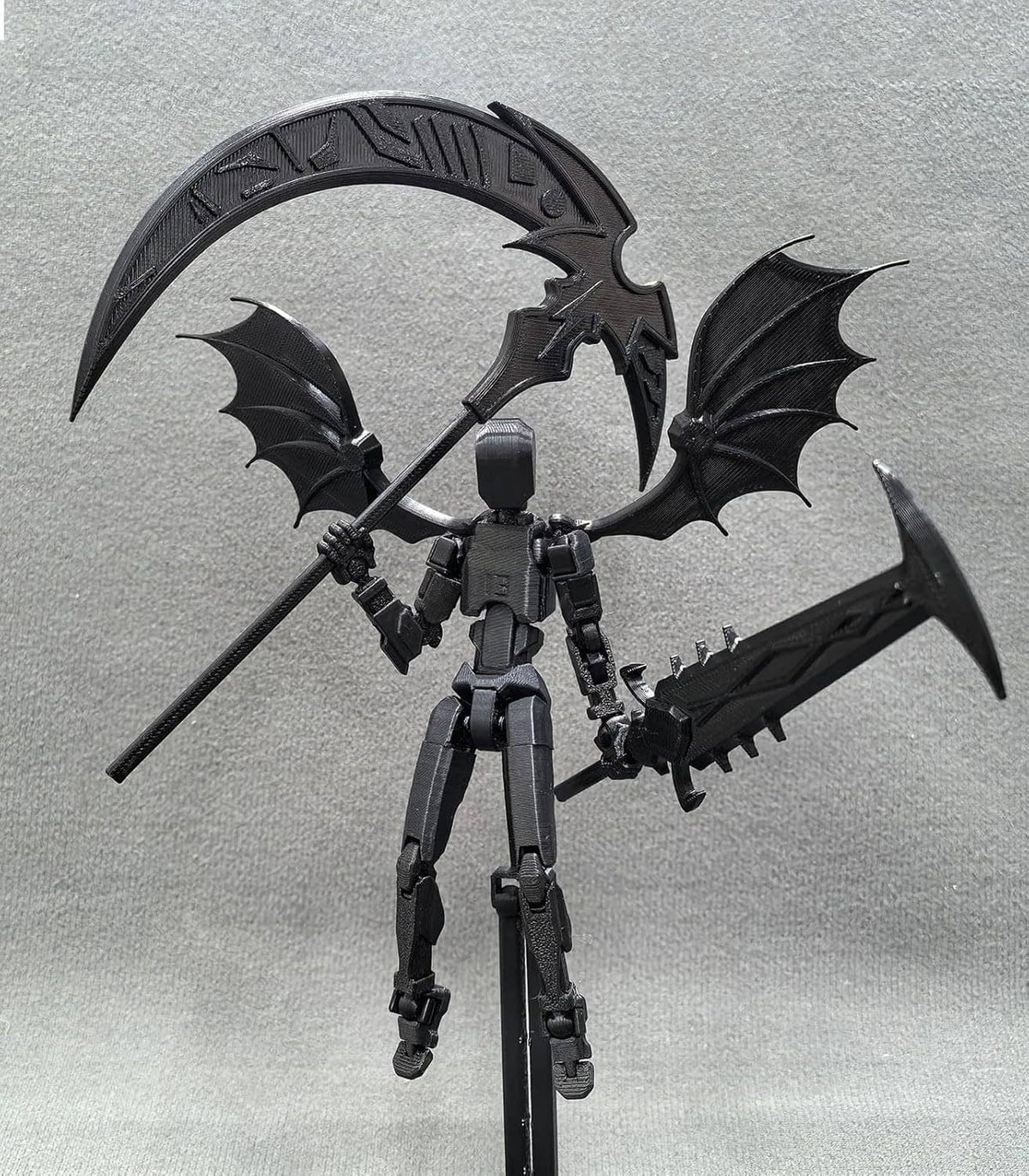 Titan 13 robot action figure with bat wings and spiked armor details, standing