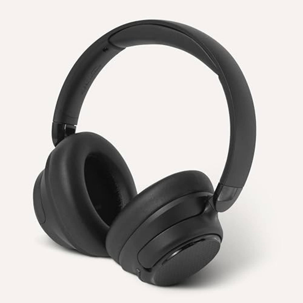 Black over-ear wireless headphones front view with padded ear cushions