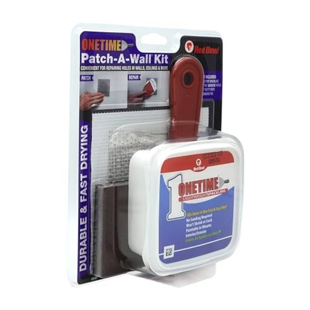 Red Devil ONE TIME patch-a-wall kit, blister pack with red spreader and container