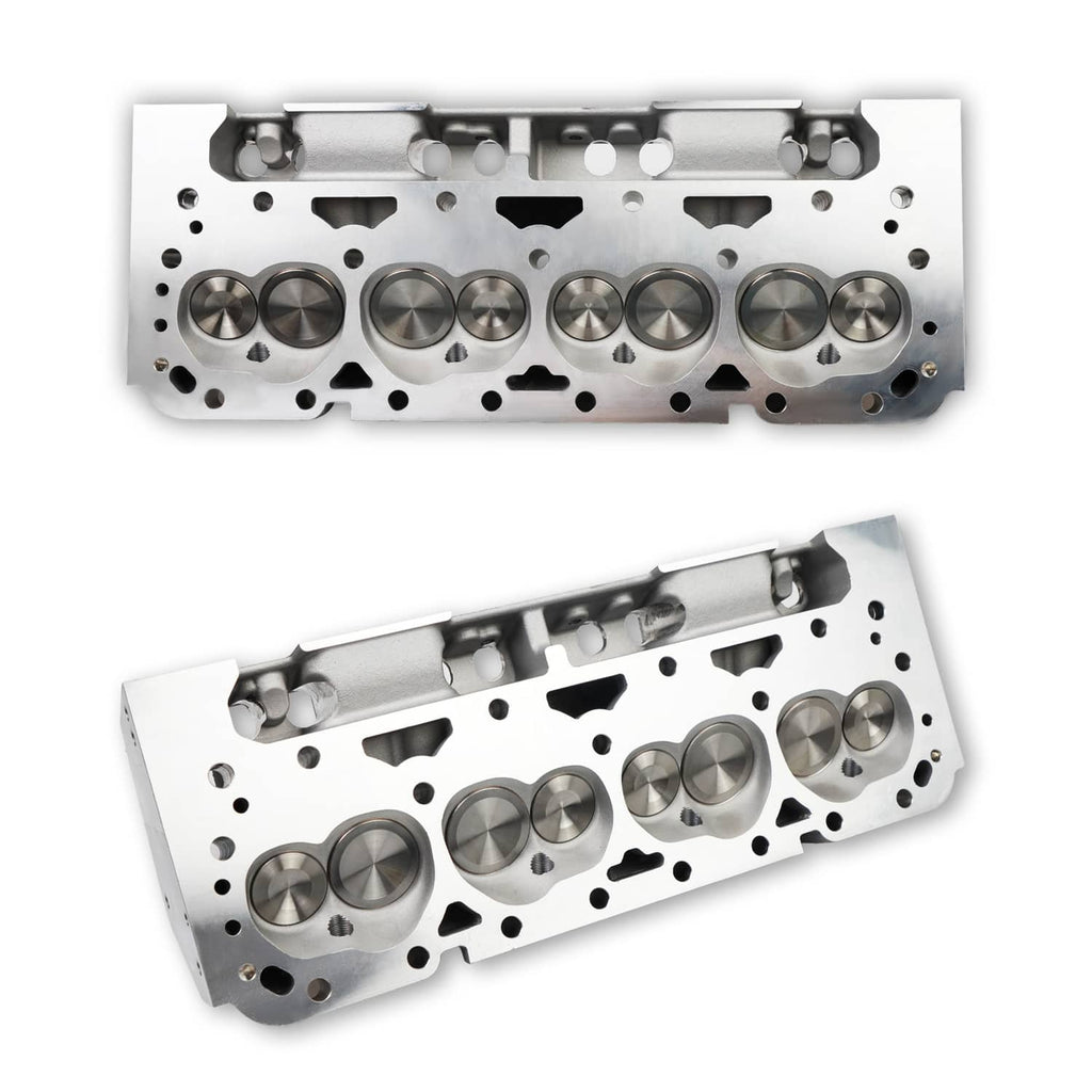 Aluminum cylinder head with combustion chambers and intake/exhaust ports, silver