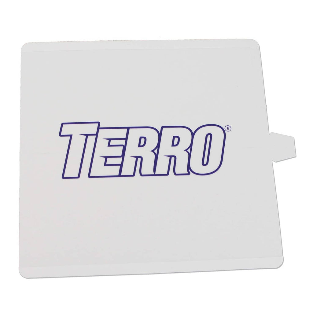 White TERRO glue board for flea trap, with blue logo