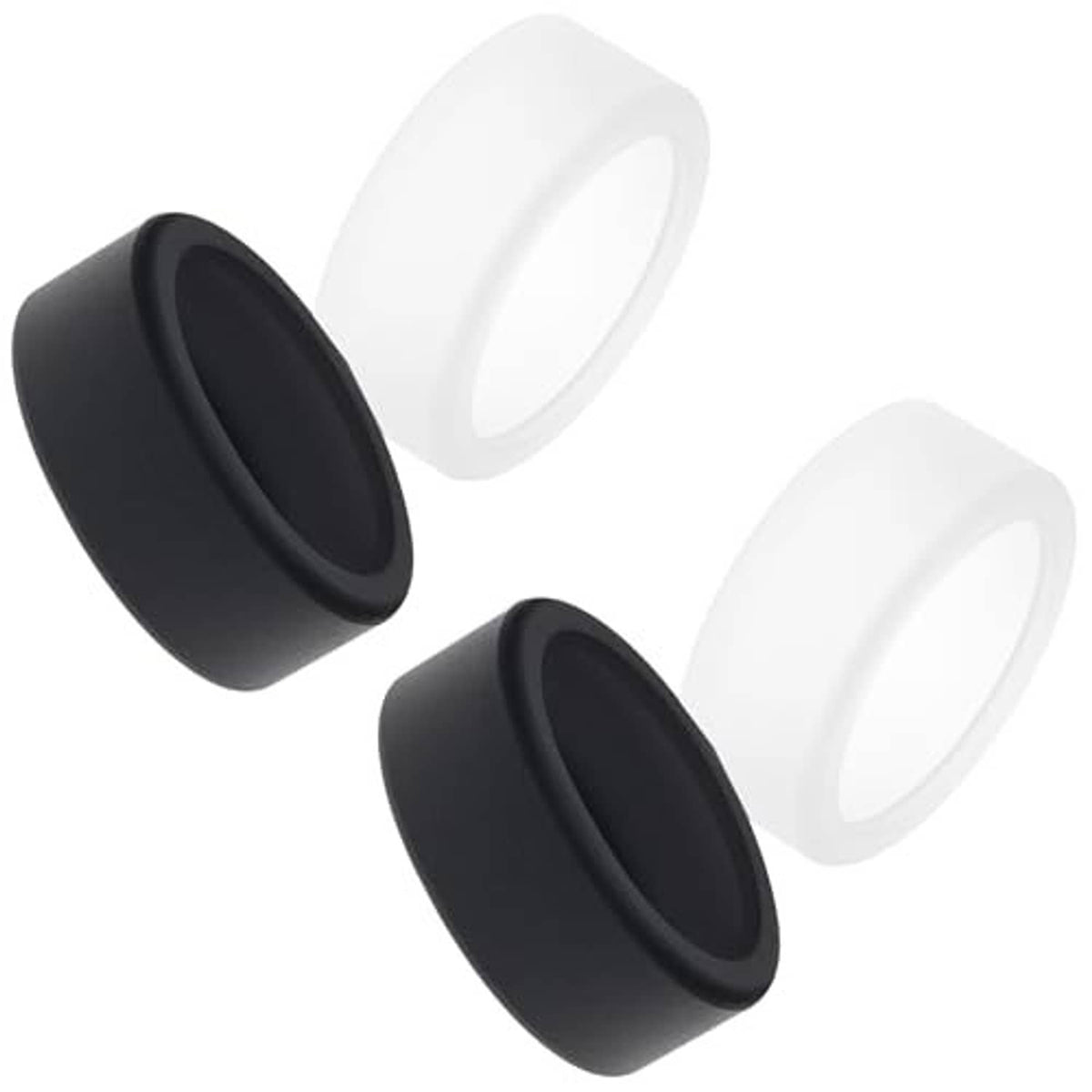 4-pack silicone ring covers in black and clear, protective ring sleeves for Oura Ring M