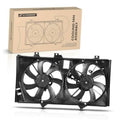 Engine radiator cooling fan assembly with dual electric fans and mounting frame